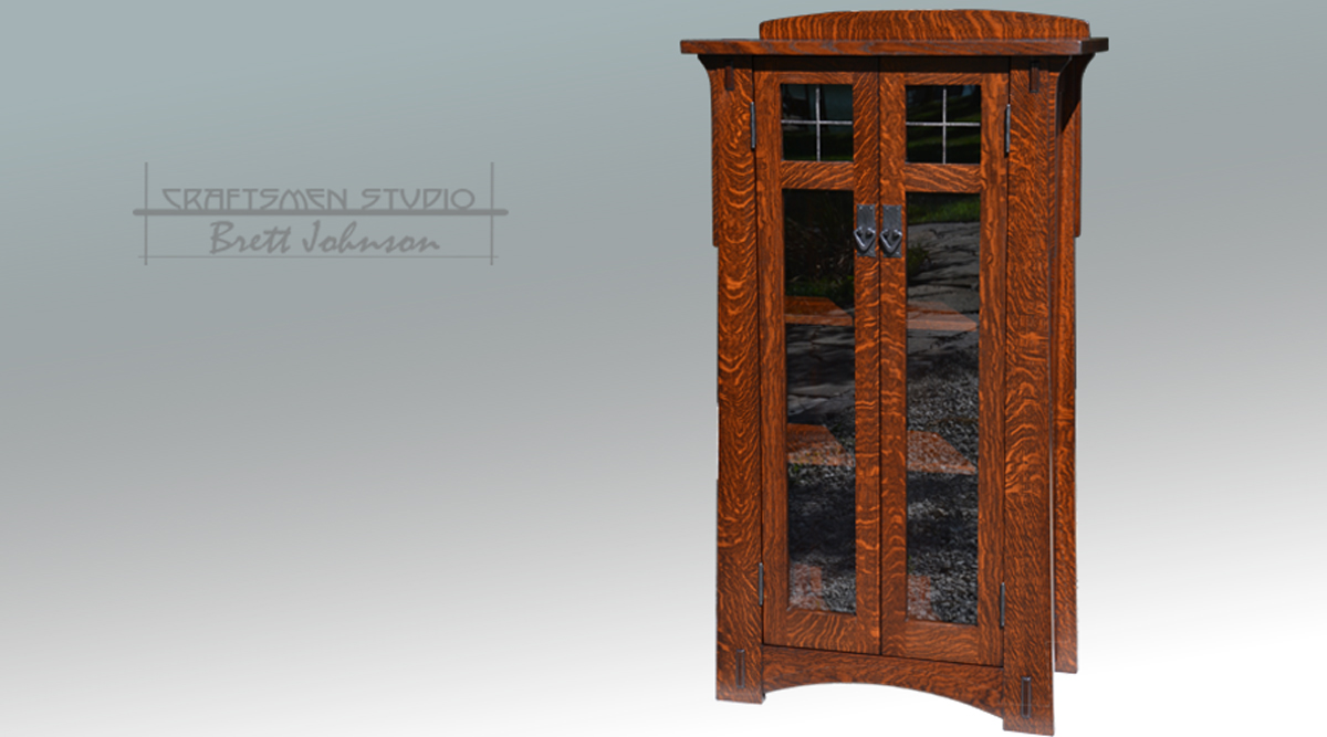Stickley inspired craftsman bookcase handcrafted from select quarter-sawn white oak.