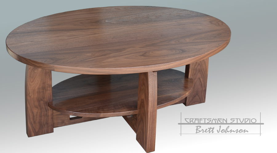 Glendale Arts and Crafts coffee table crafted in walnut with Stickley and Limbert style influences