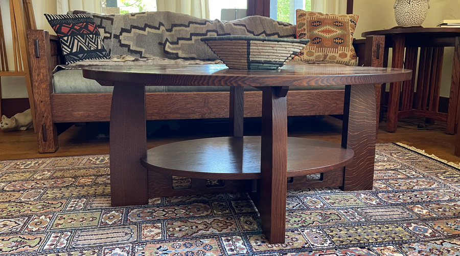 Arts and Crafts Coffee Table Inspire by the craftsman furniture designs of Charles Limbert.