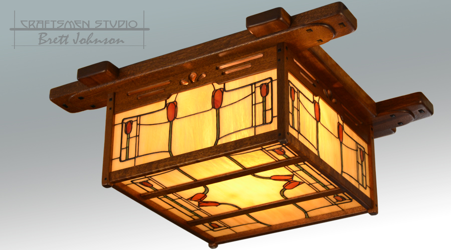 Greene and Greene Inspired Ceiling Light Fixture